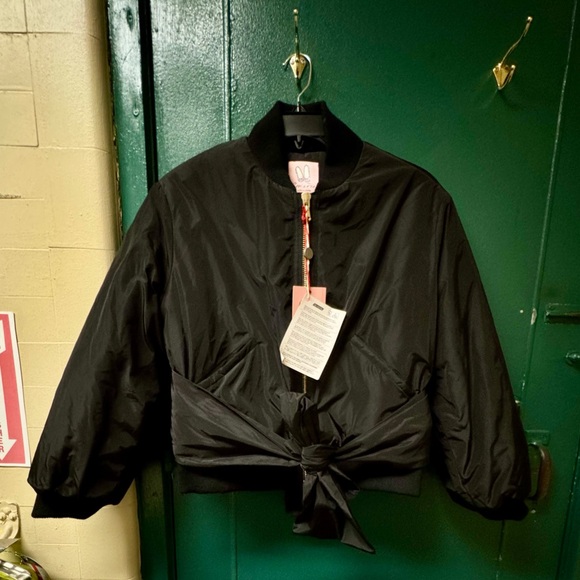 Rose A Pois Black Bomber tie waist jacket. Size 44 (10) New with tags - Picture 7 of 16